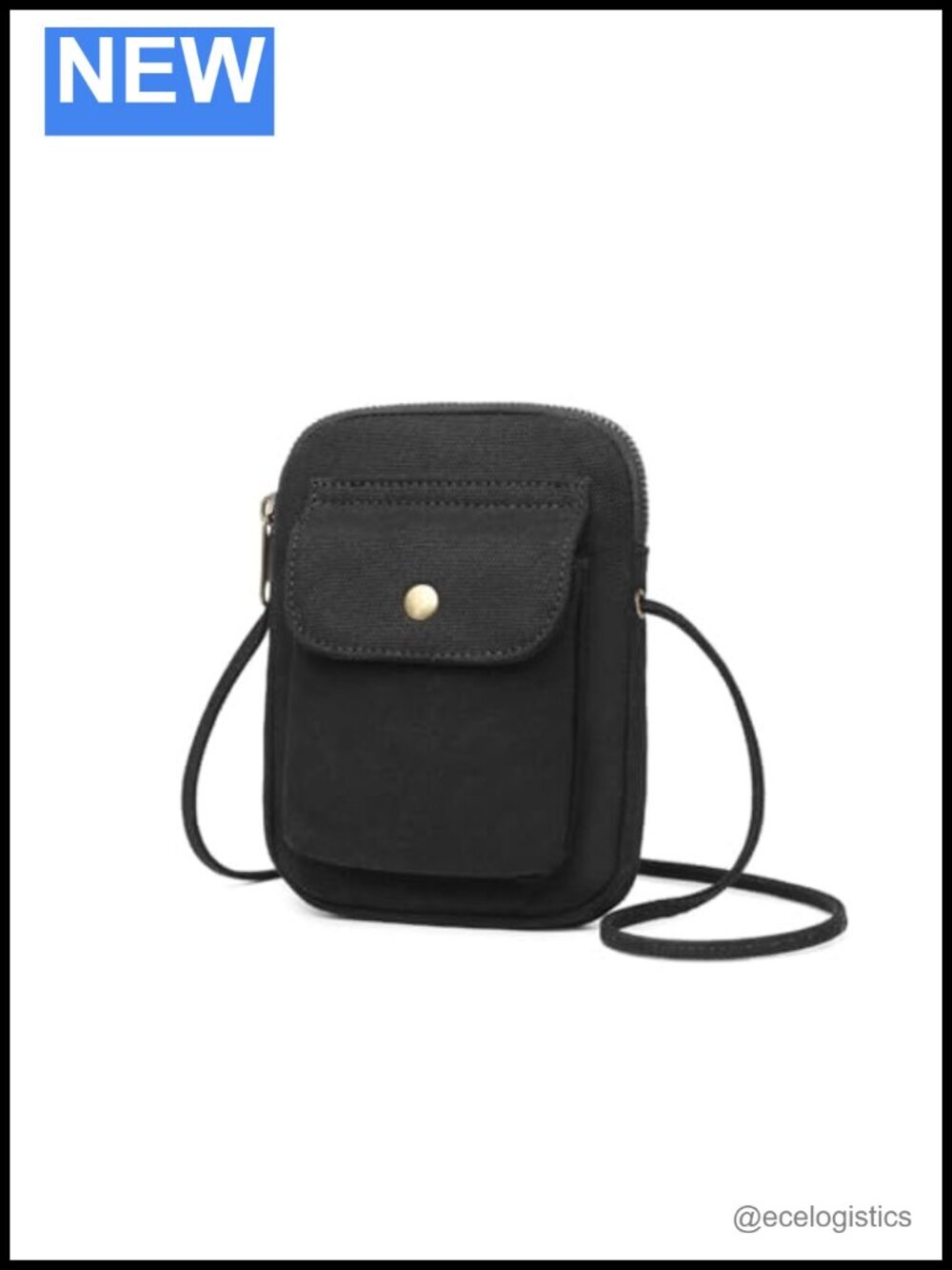 Canvas Crossbody Lanyard Phone Bag with Adjustable Strap